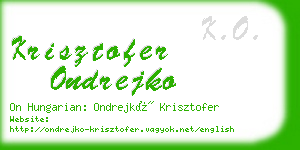 krisztofer ondrejko business card